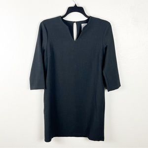 LOTUS EATERS Ivy Gray 3/4 Sleeves Shift Dress Small Minimalist Neutral Academia